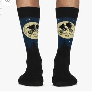 NWOT Jimmy Lion ET Extra Terrestrial Flying Bicycle Socks Size Medium / Navy